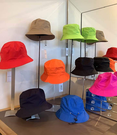 Our gorgeous coloured rainhats are sailing out the door!
